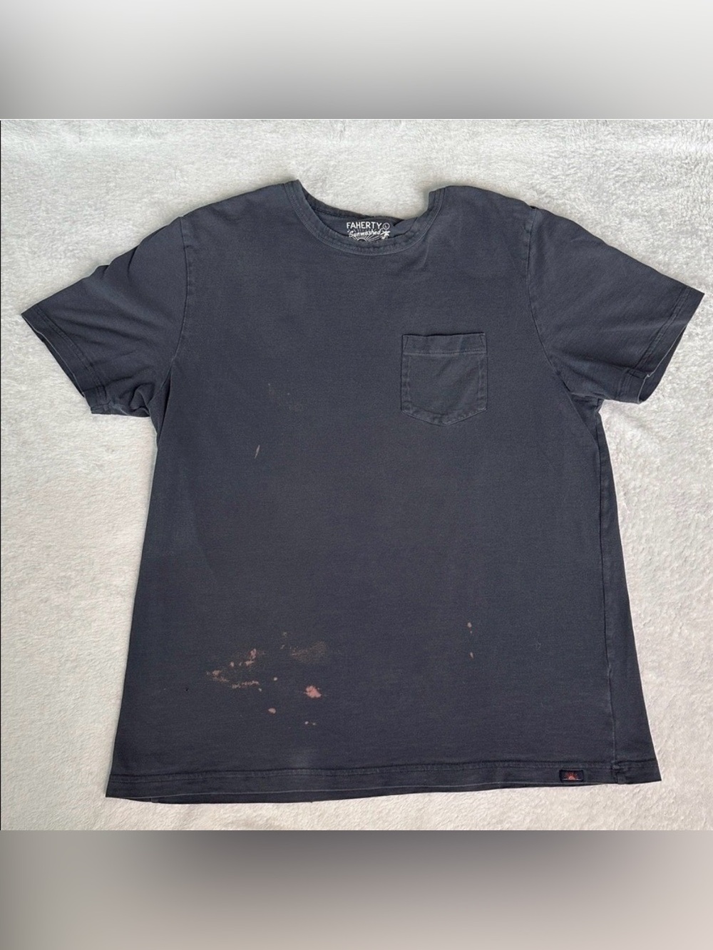 Faherty Sunwashed Bleached Organic Cotton T-Shirt L